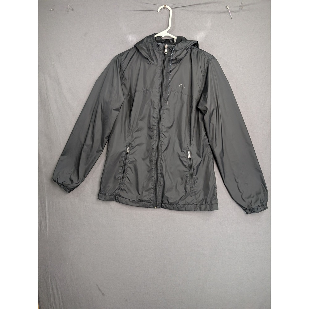 Calvin Klein Womens Black Hooded Windbreaker Jacket CWFYI3004B XS